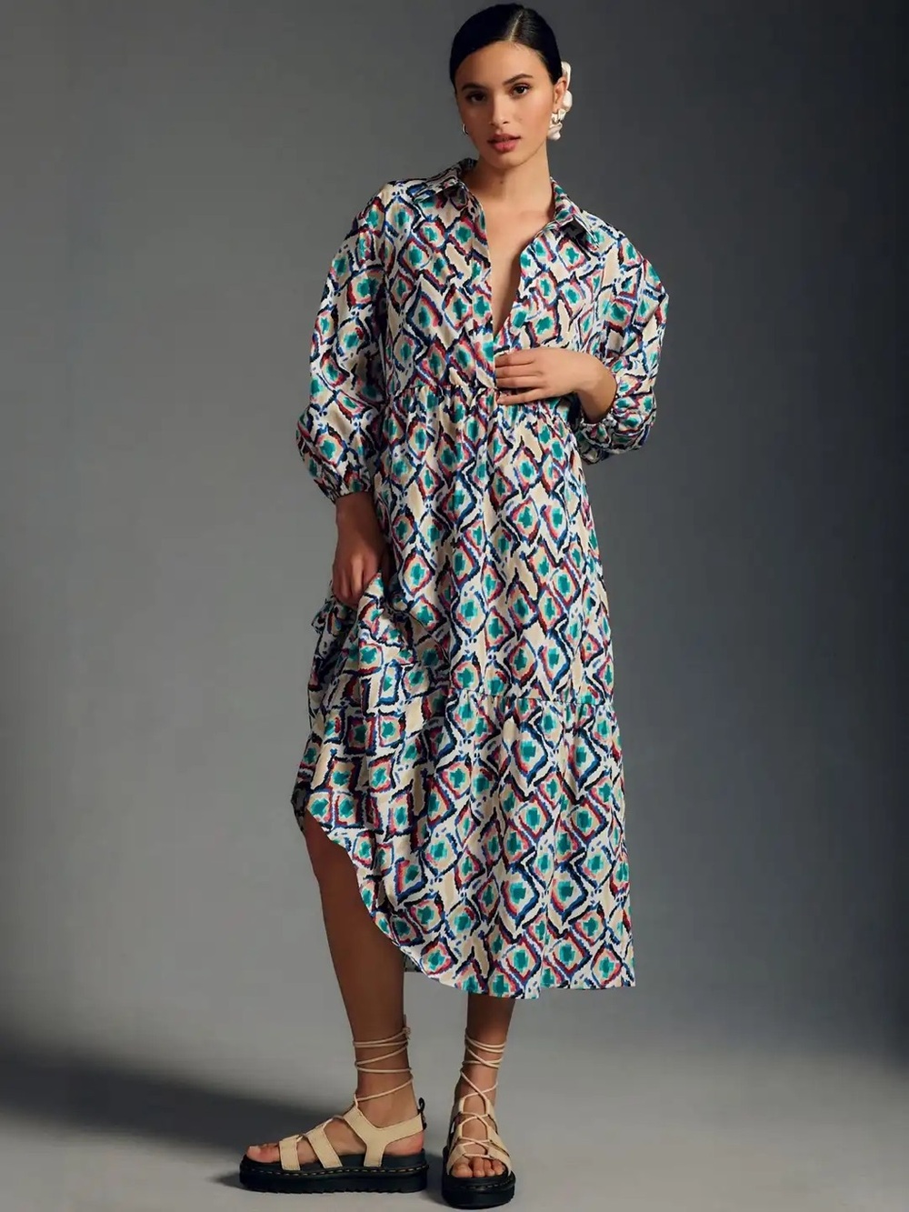 Maeve by Anthropologie The Bettina Tiered Shirt Dress XL
